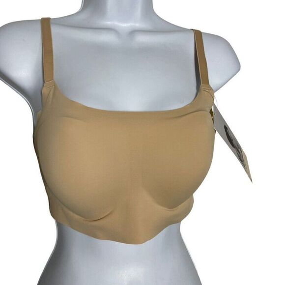 True & Co. Other - True & Co. True Body Scoop Neck Bra Womens XS Nude Removable Pads Adjustable